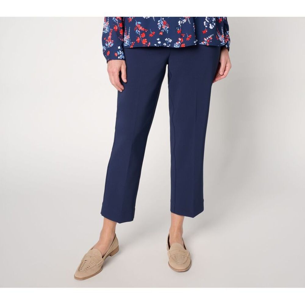 Joan Rivers Classics Collection Women's Pants Sz M Bi-Stretch Twill Blue